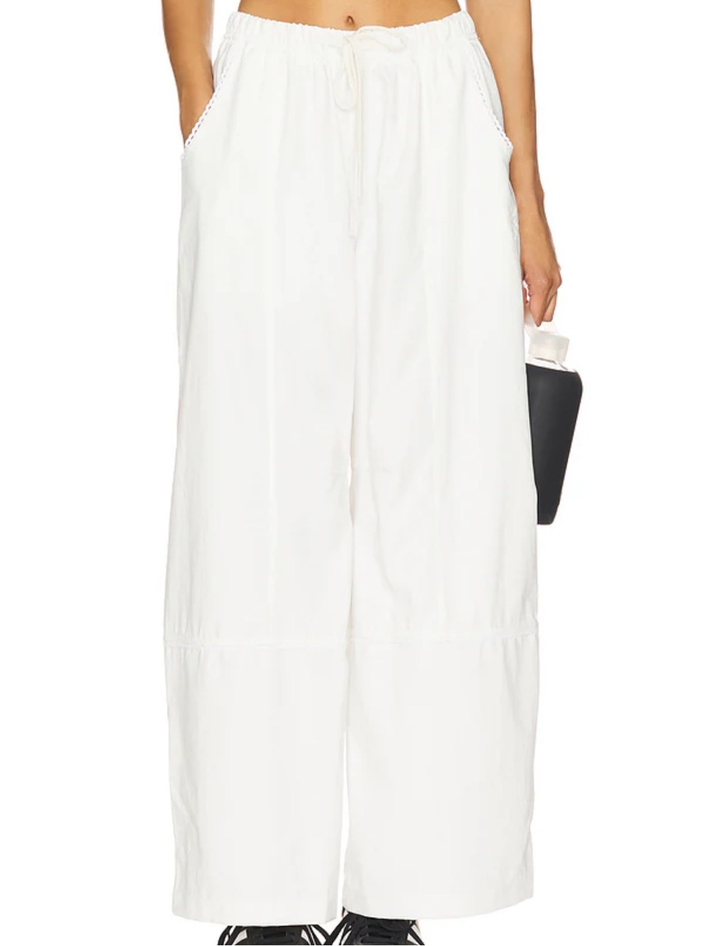 LIKE NEW Free People Movement Wish It Wide Leg Pant White Elastic Waist Medium - Picture 14 of 14